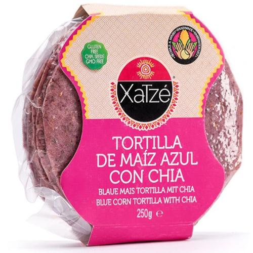 Xatzé Tortillas de Maïs Bleu aux Graines de Chia
