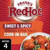 Frank's Red Hot Georgia Style - Assaisonnement miel, ail et piment pour poulet avec sachet cuisson