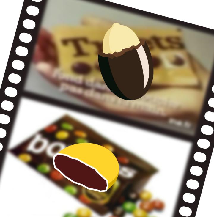 Bonitos Treets Chocolat Cacahuètes FOND DANS LA BOUCHE, PAS DANS LA MAIN