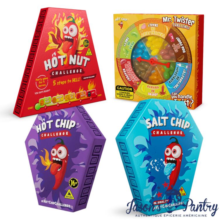 Une varit de snacks pics avec Hot Chip