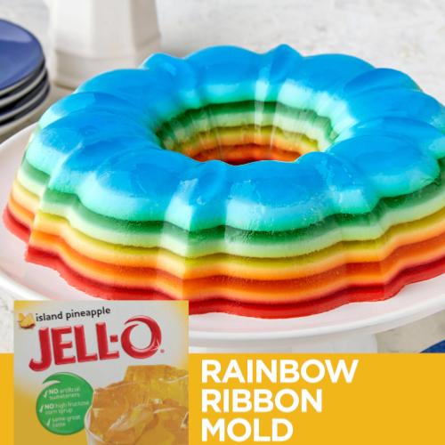 Jell-O Island Pineapple Rainbow Ribbon Mold