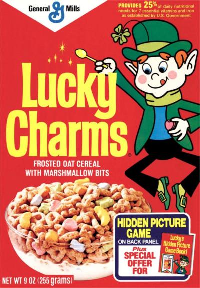 Lucky Charms emballage Packaging Vintage Rétro