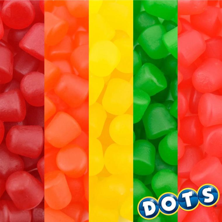 Les Dots, des confiseries am�ricaines tr�s populaires dans toutes leurs saveurs et couleurs.